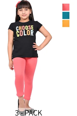 BAESD Girls Pack Of 3 Slim Fit Three-Fourth Length Leggings