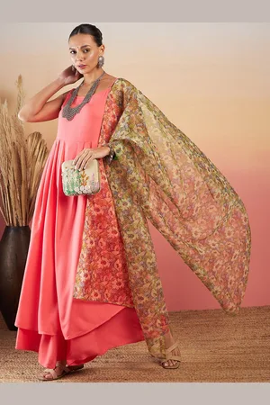 InWeave Women Empire Kurta with Palazzos & With Dupatta