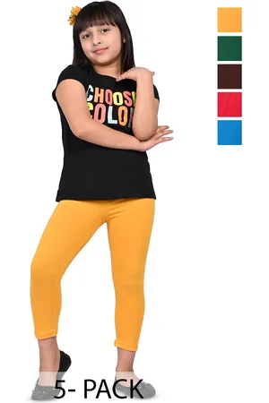 BAESD Girls Pack Of 5 Slim Fit Three-Fourth Length Leggings
