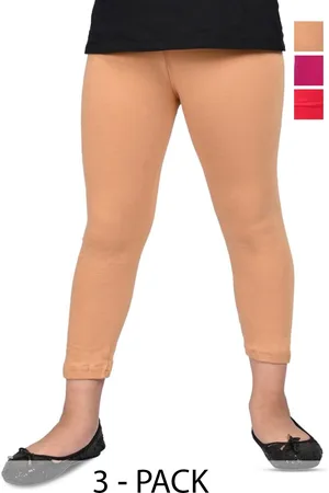 BAESD Girls Pack Of 4 Slim Fit High Rise Cropped Leggings