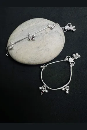 ARTE Set Of 2 925 Sterling Silver Ghungroo Anklet