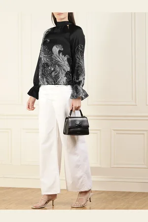 Ted Baker Abstract Printed High Neck Bell Sleeves Top