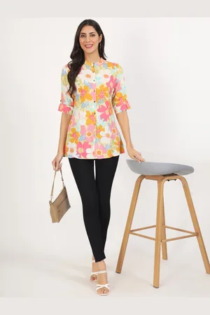 Kalini Floral Printed Mandarin Collar Tunic