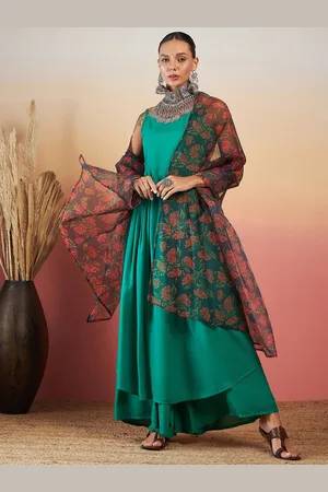 InWeave Women Empire Kurta with Palazzos & With Dupatta