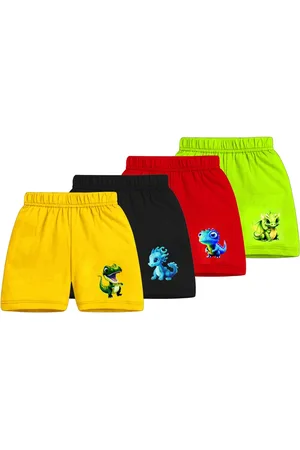 BAESD Kids Pack Of 4 Printed Low-Rise Cotton Shorts