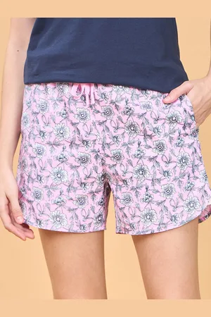 ENAMORA Spring Summer 24 Women Relaxed Fit Floral Printed Cotton Lounge Shorts