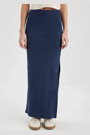 DeFacto Ribbed Straight Maxi Skirt