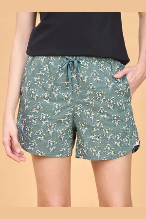 ENAMORA Women Mid-Rise Floral Printed Lounge Shorts