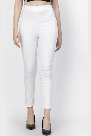 Kalini Women Smart Mid Rise Skinny Fit Cigarette Trousers
