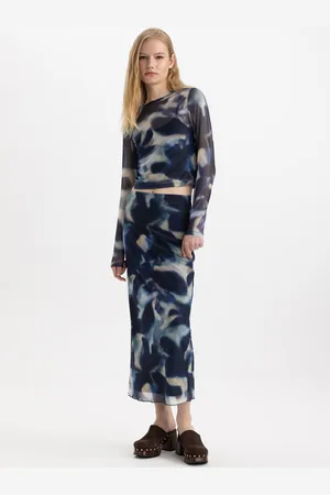 DeFacto Printed Straight Maxi Skirt