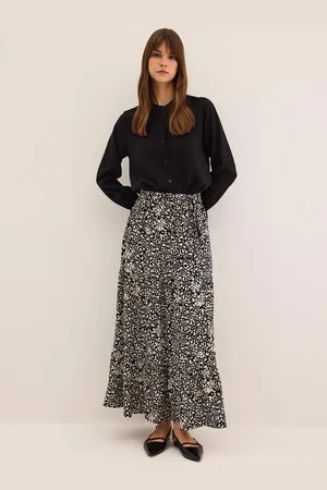 DeFacto Printed Flared Maxi Skirts