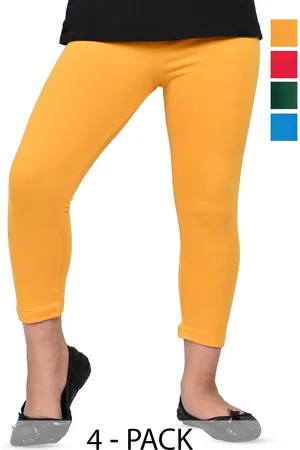 BAESD Girls Pack Of 4 High Rise Slim Fit Capris