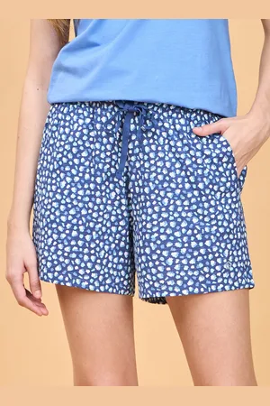 ENAMORA Spring Summer 24 Women Relaxed Fit Conversational Printed Cotton Lounge Shorts