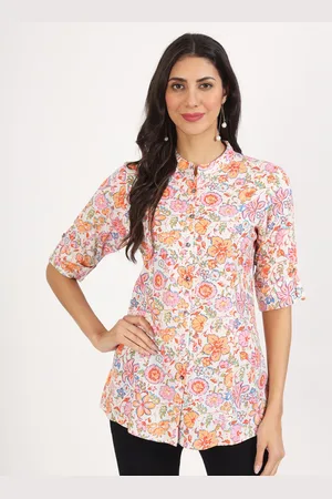 Kalini Floral Printed Mandarin Collar Tunic