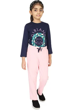 BAESD Girls Printed Pure Cotton Top with Trousers
