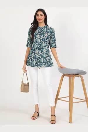 Kalini Floral Printed Mandarin Collar Tunic