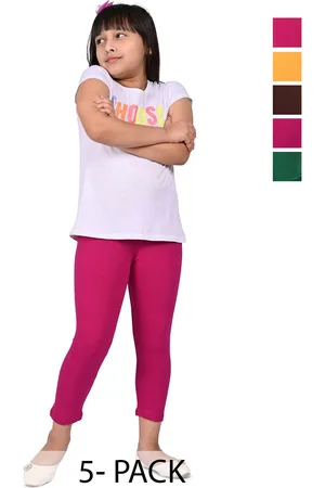 BAESD Girls Pack Of 5 Slim Fit Three-Fourth Length Leggings