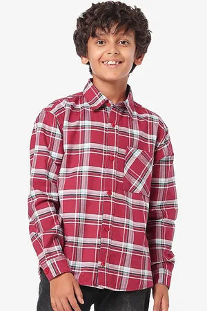 LilPicks Boys Relaxed Opaque Checked Casual Shirt
