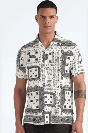 Flying Machine Ethnic Motifs Printed Cuban Collar Casual Shirt