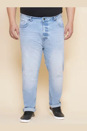 John Pride Men Plus Size Mildly Distressed Light Fade Stretchable Jeans