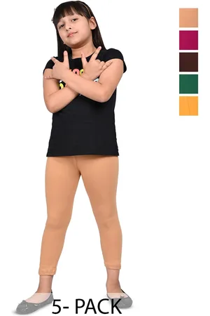 BAESD Girls Pack Of 5 Slim Fit Three-Fourth Length Leggings