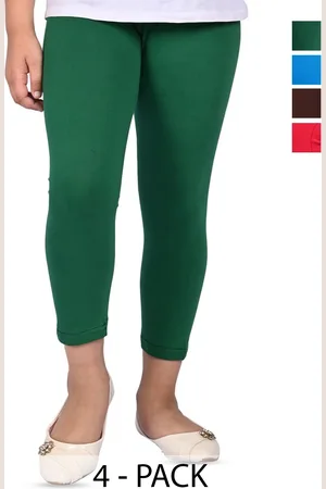 BAESD Girls Pack Of 4 Slim Fit Three-Fourth Length Leggings