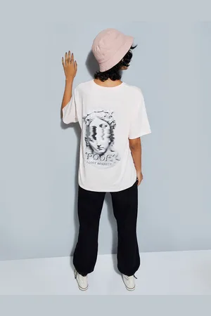 Max Collection URB_N Women Printed V-Neck Extended Sleeves Pockets T-shirt