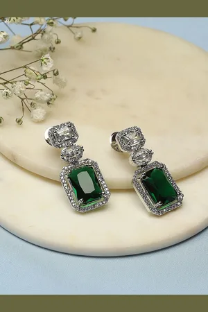 Biba Silver-Plated Contemporary Drop Earrings