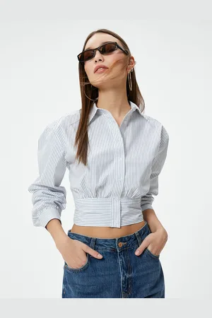 Koton Women Slim Fit Opaque Striped Casual Shirt