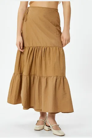 Koton A-Line Flared Gathered or Pleated Maxi Skirts