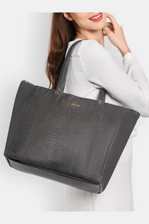 LAVIE Croc Nov Women Grey Tote Bag