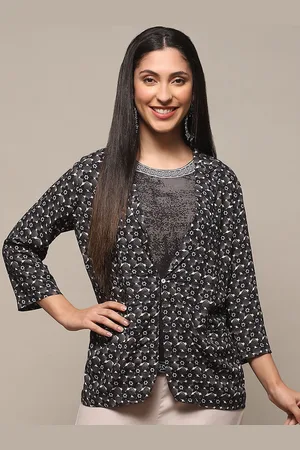 Biba Floral Printed Lapel Collar Tailored Jacket With Inner