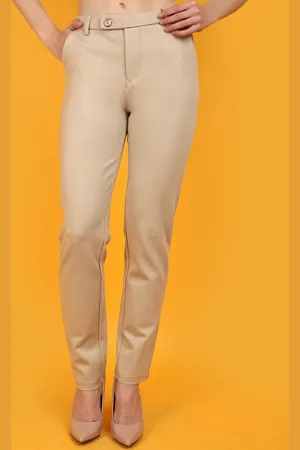 V-Mart Women Regular Fit Mid-Rise Cotton Cigarette Trousers