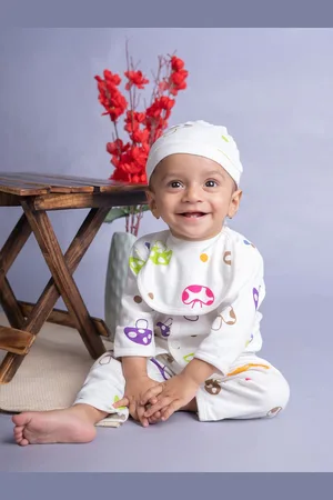 Baby Moo Infants 5 Pcs Mushroom Printed Apparel Gift Set