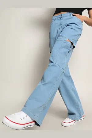 Campus Women Blue Smart Mid-Rise Clean Look Light Fade Stretchable Cutout Jeans