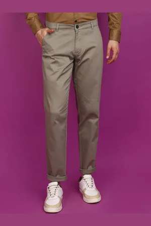 V-Mart Men Slim Fit Mid-Rise Twill Cotton Chinos Trousers
