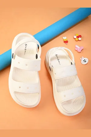 Mast & Harbour Women White Open Toe Clogs