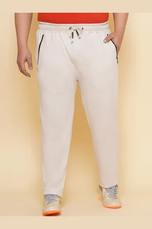 John Pride Men Plus Size Pure Cotton Mid Rise Track Pants