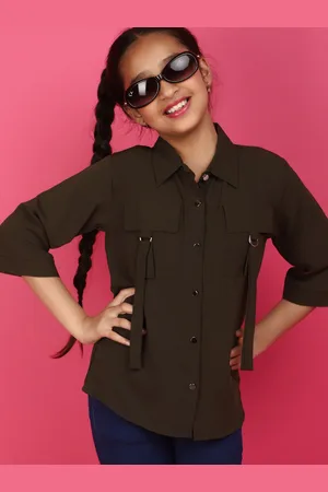 V-Mart Girls Georgette Shirt Style Top
