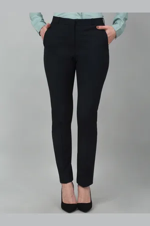CANTABIL Women Regular Fit High-Rise Plain Formal Trousers