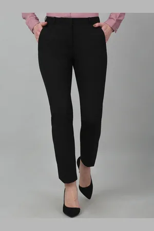 CANTABIL Women Regular Fit High-Rise Plain Formal Trousers