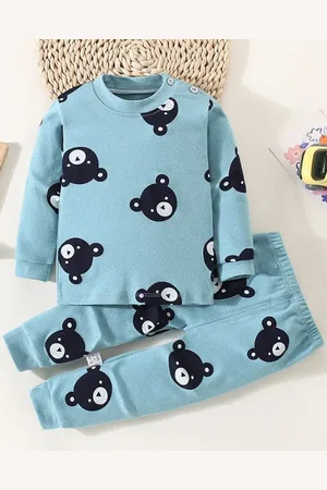 Bold N Elegant Kids Printed Round Neck T-shirt With Pyjamas