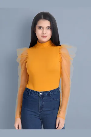 BuyNewTrend Puff Sleeves Lace Top