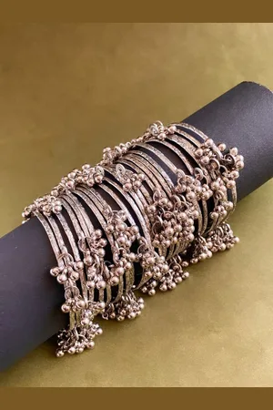 ATIBELLE Set Of 24 Silver Plated German Silver Bangle