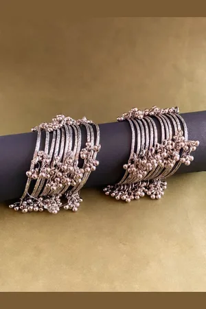 ATIBELLE Set of 24 German Silver Plated German Silver Bangles