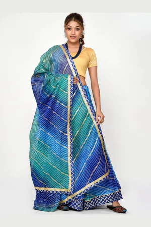 Kesarya Embellished Cotton Ready to Wear Lehenga & Unstitched Blouse With Dupatta