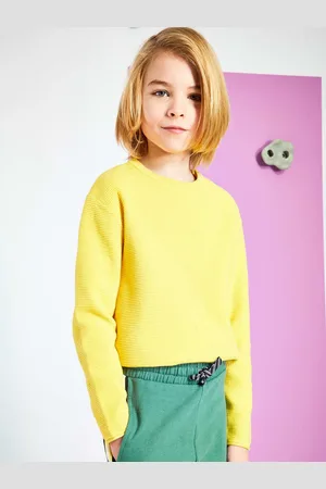 KIABI Boys Cable Knit Self Design Cotton Pullover Sweater