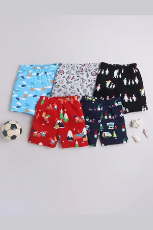 EIO Kids Pack Of 5 Printed Pure Cotton Shorts