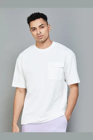 Bossini Solid Drop Shoulder Sleeves Pockets T-shirt