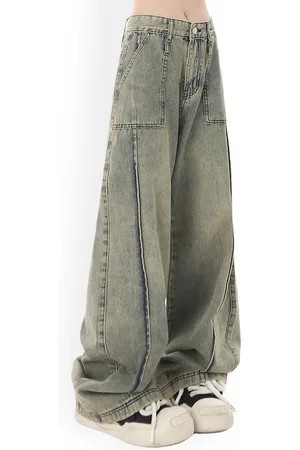 LULU & SKY Women Wide Leg Heavy Fade High-Rise Clean Look Jeans